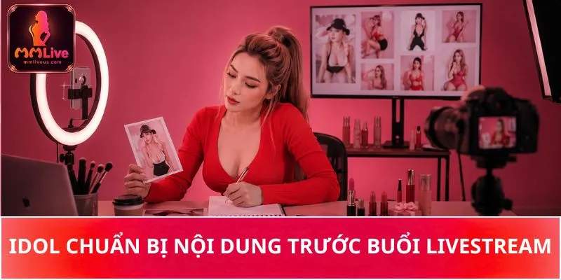 Idol chuẩn bị nội dung trước buổi livestream Idol chuẩn bị nội dung trước buổi livestream